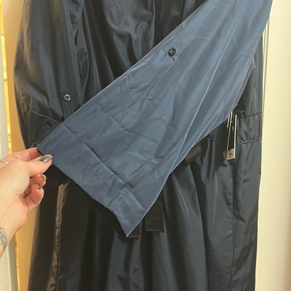 Simply Vera Vera Wang Blue Trench Coat with Bow Detail COAT ONLY! - Picture 6 of 8